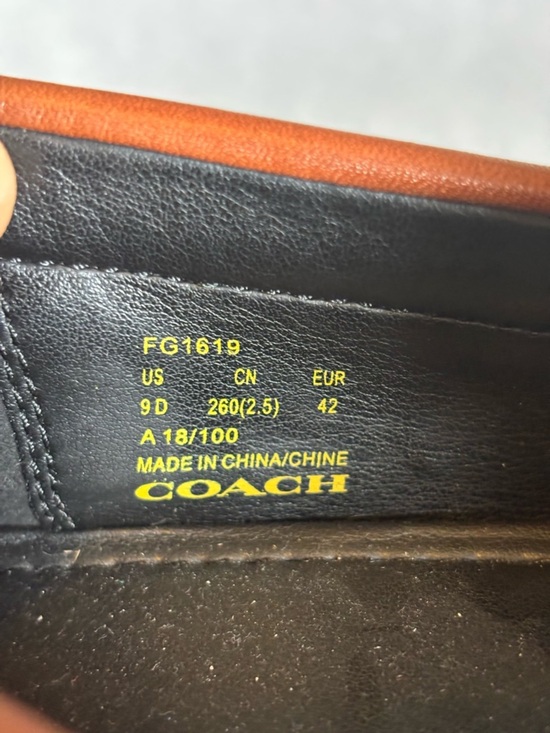 Coach Mott Varsity Leather Drive Loafers Slip On Shoes-Saddle Brown-Men Size 9D main image 8